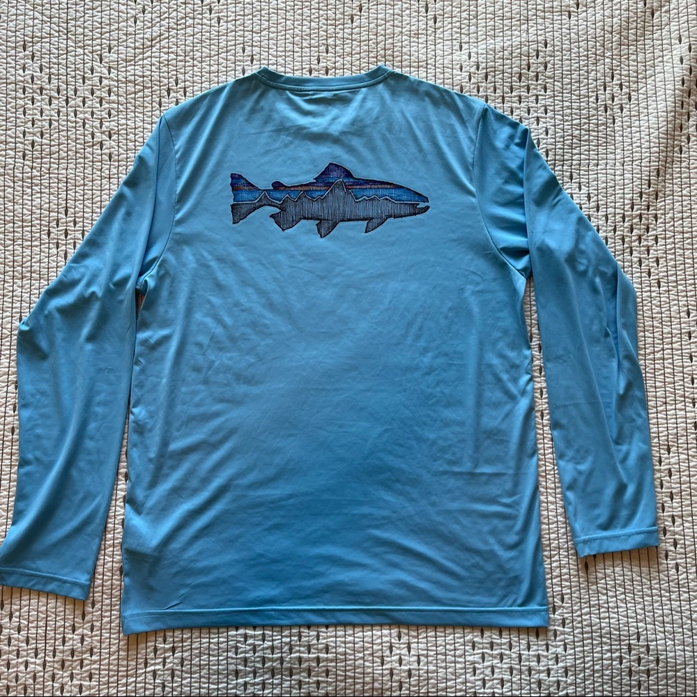Patagonia Long-Sleeved Capilene Cool Daily Fish Graphic Shirt, Men’s Medium